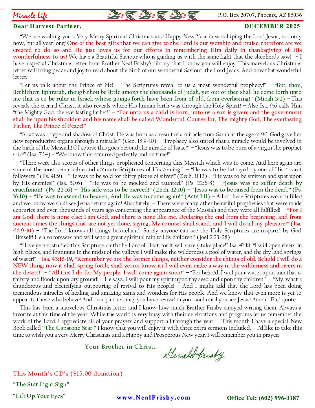 December 2025 Letter.