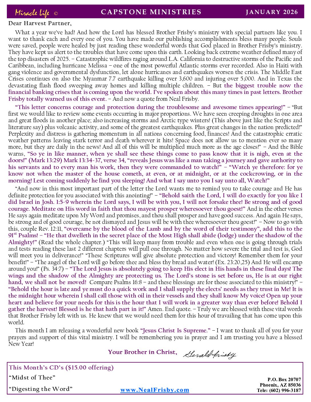 January 2026 Letter.