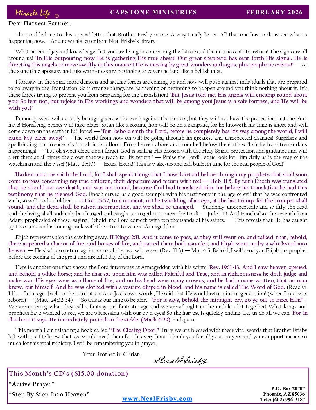 February 2026 Letter.